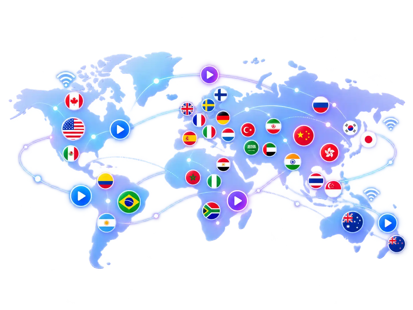 Carte mondiale des chaînes de télévision disponibles avec Nox IPTV