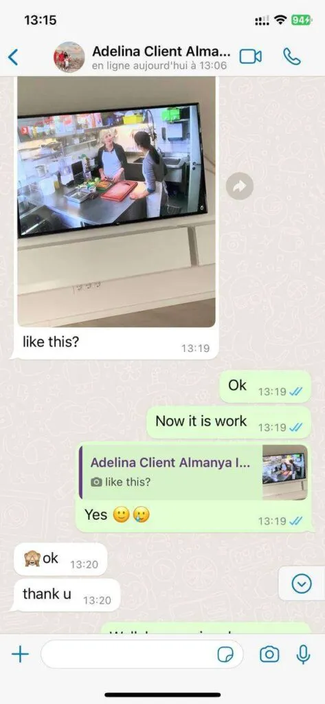 Capture d'échange et confirmation d'abonnement WhatsApp Nox IPTV 4